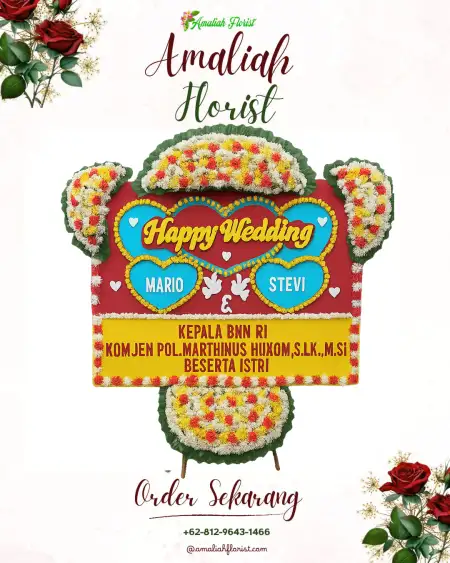 Papan Bunga Pernikahan Motoboi Besar
